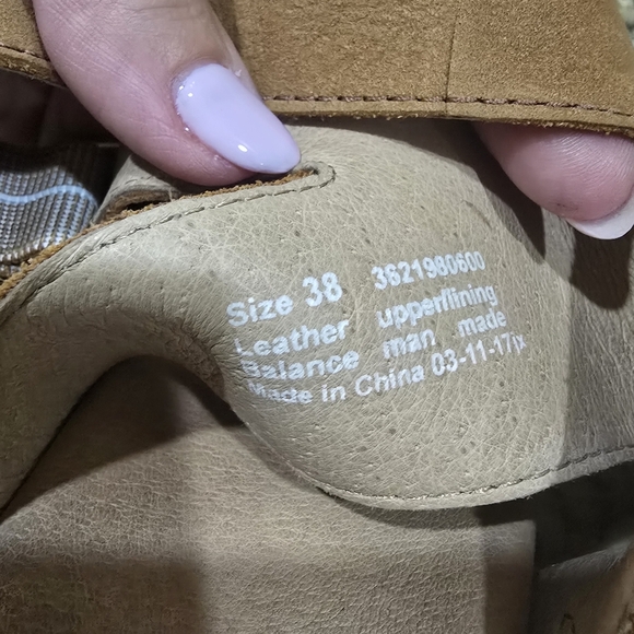 Dansko Minka Size 7.5 EU38 Nubuck Leather Ankle Strap Wooden Block Heel Sandals - Picture 6 of 6